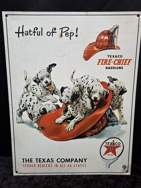 Fire-Chief Dalmatian Wall Sign - Red & White